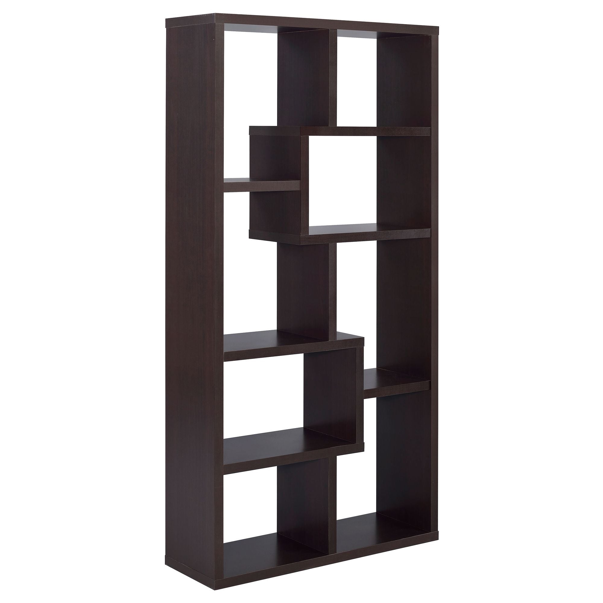 Geometric 10-Shelf Bookcase with Captivating Display