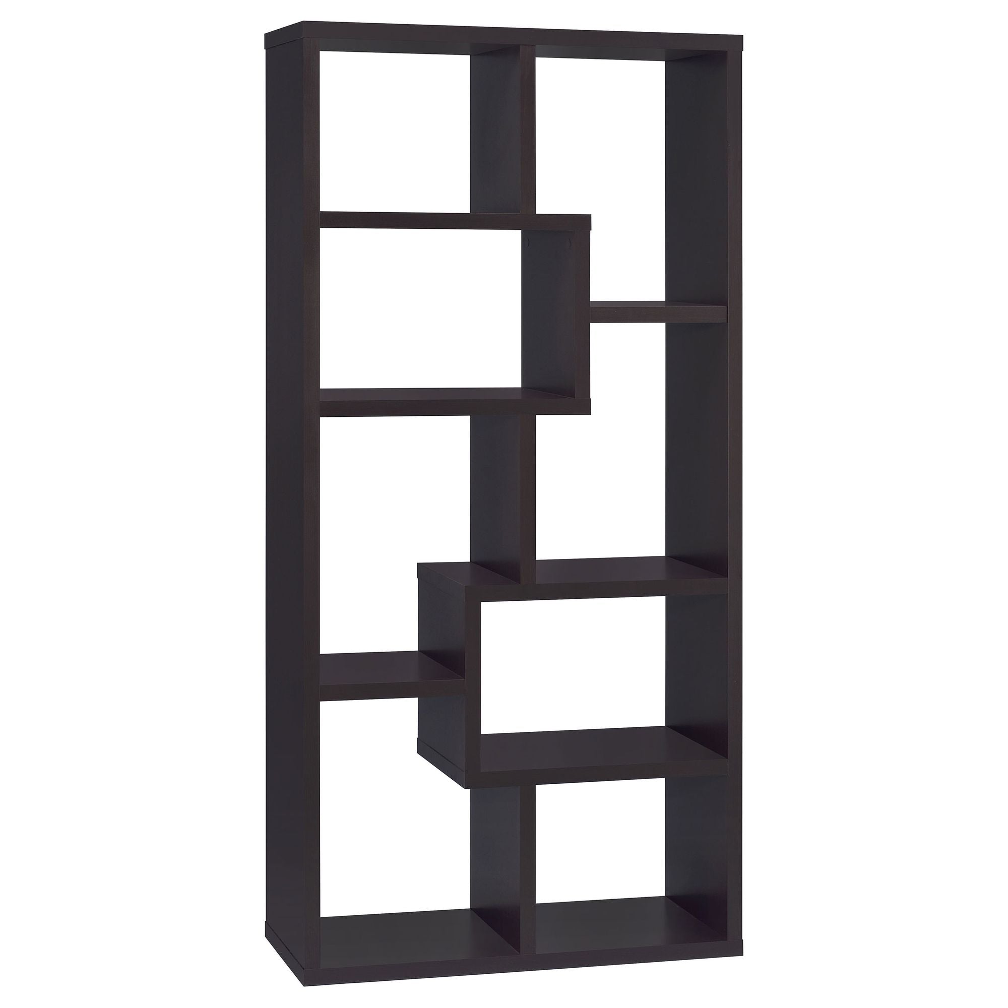 Geometric 10-Shelf Bookcase with Captivating Display
