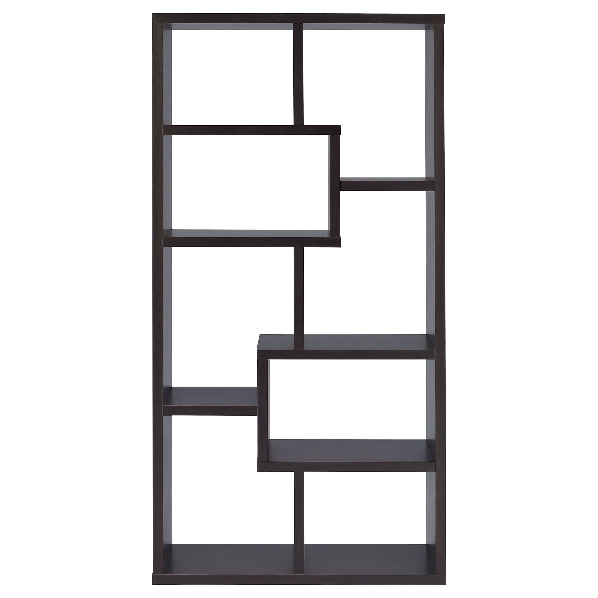 Geometric 10-Shelf Bookcase with Captivating Display