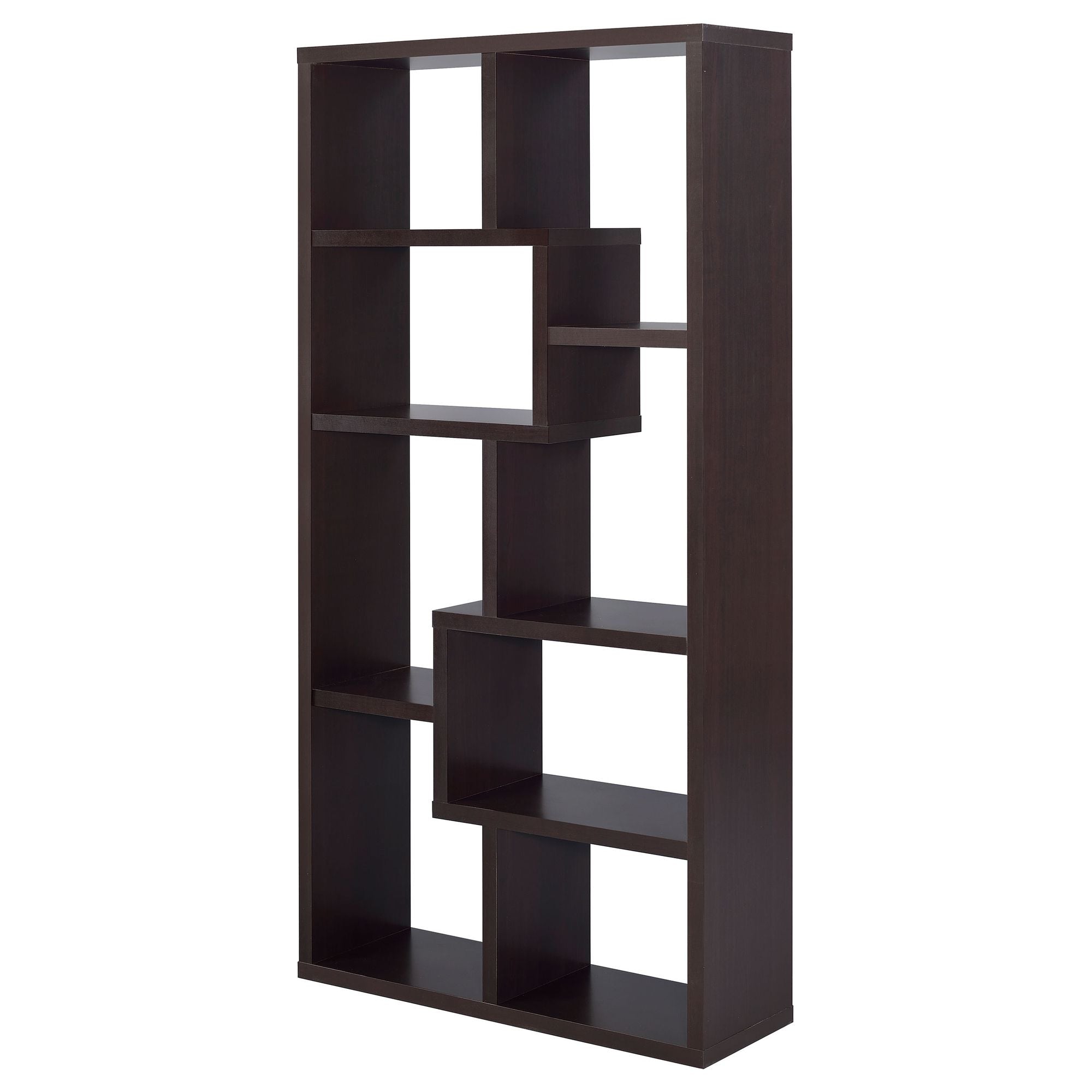 Geometric 10-Shelf Bookcase with Captivating Display