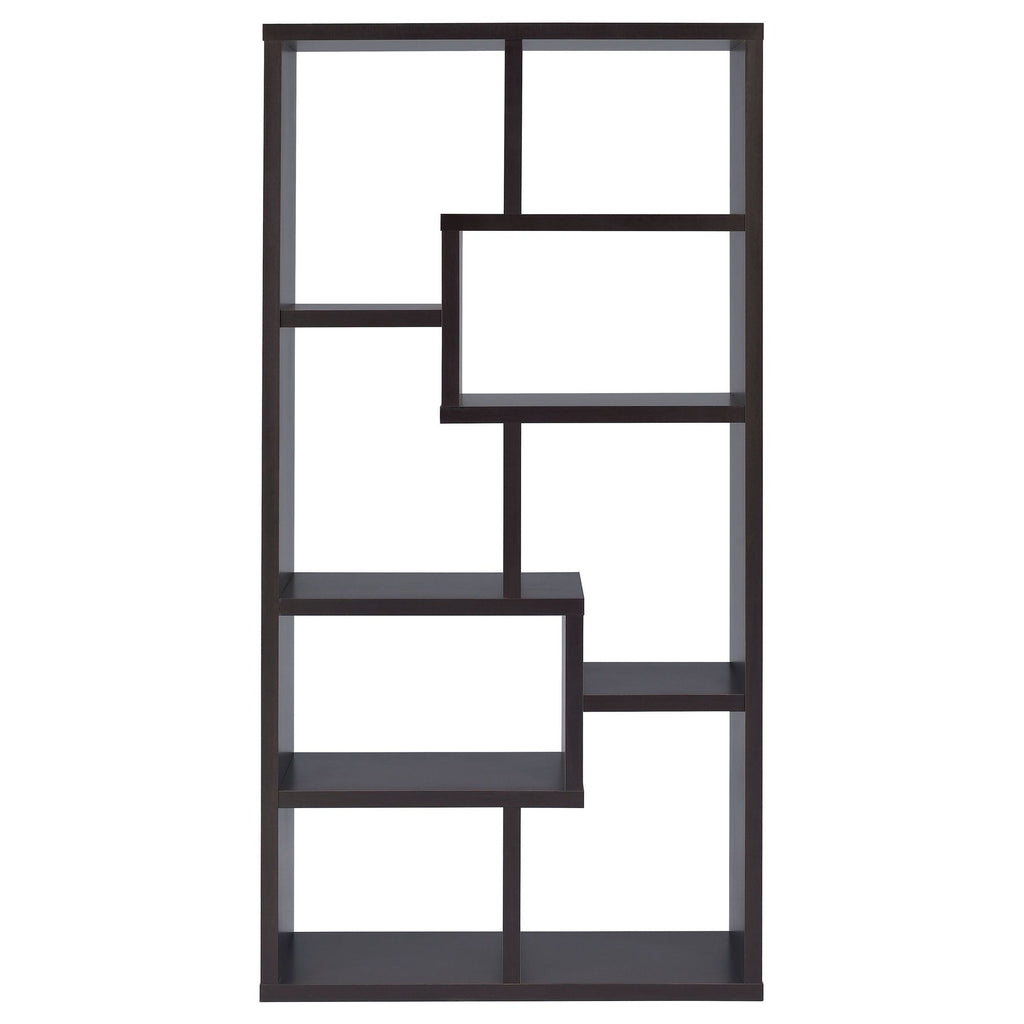 Geometric 10-Shelf Bookcase with Captivating Display
