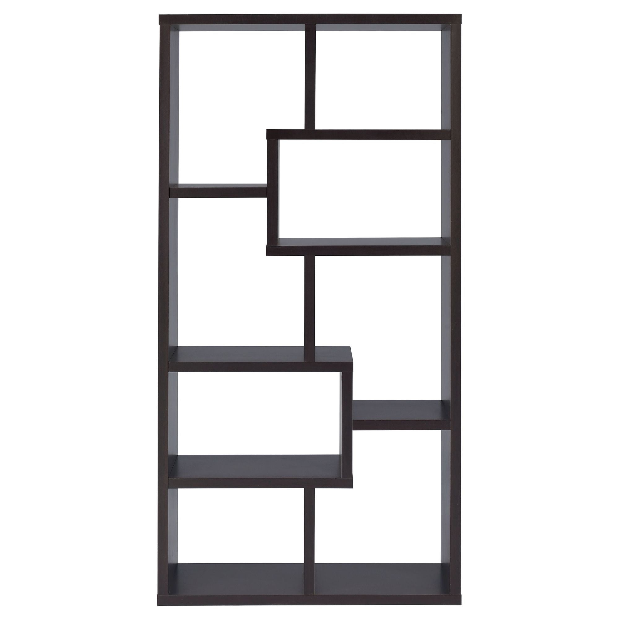 Geometric 10-Shelf Bookcase with Captivating Display