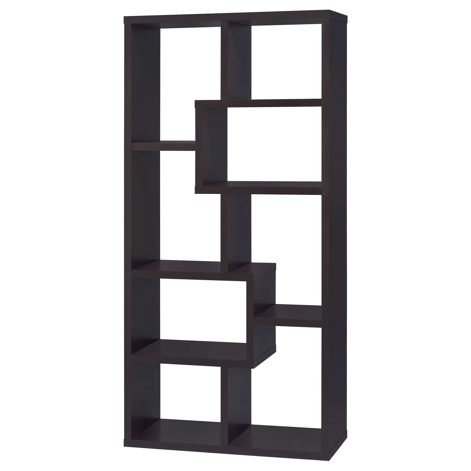 Geometric 10-Shelf Bookcase with Captivating Display