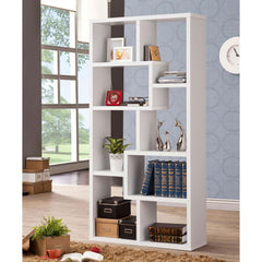 8-Shelf Geometric Bookcase – Stylish Storage for Living Room or Library