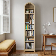 8-Tier Arched Dome Display Rack Particleboard Melamine-Faced Bookshelf 15.75*11.81*
