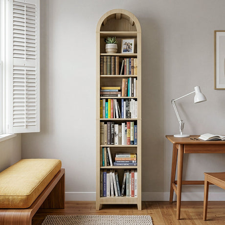 8-Tier Arched Dome Display Rack Particleboard Melamine-Faced Bookshelf 15.75*11.81*