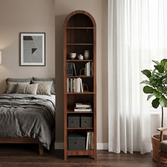 8-Tier Arched Dome Display Rack Particleboard Melamine-Faced Bookshelf 15.75*11.81*