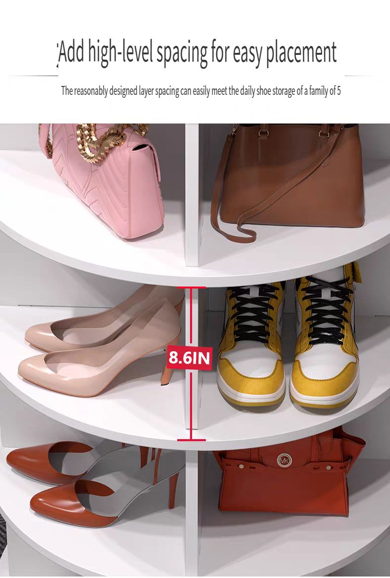 8-Tier Rotating Shoe Rack Tower – 360° Spinning Shoe Organizer