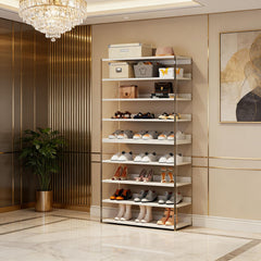 8-Tier Shoe Rack, 32 Pair Modern Shoe Storage Cabinet