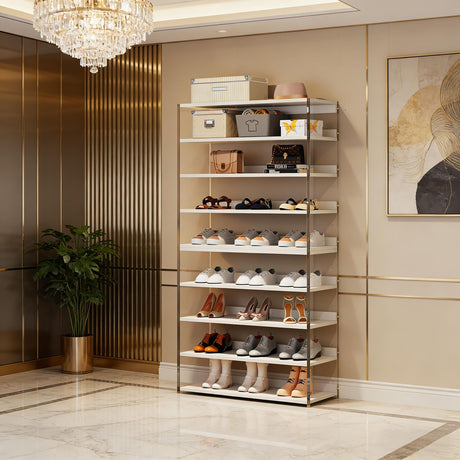 8-Tier Shoe Rack, 32 Pair Modern Shoe Storage Cabinet
