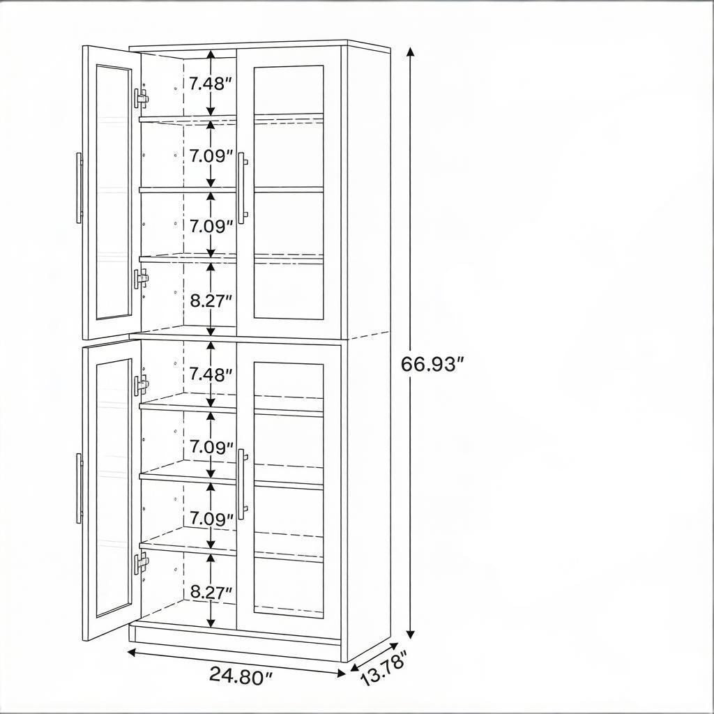 8-Tier Shoe Cabinet with Acrylic Doors and LED Lights