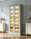 8-Tier Shoe Cabinet with Acrylic Doors and LED Lights