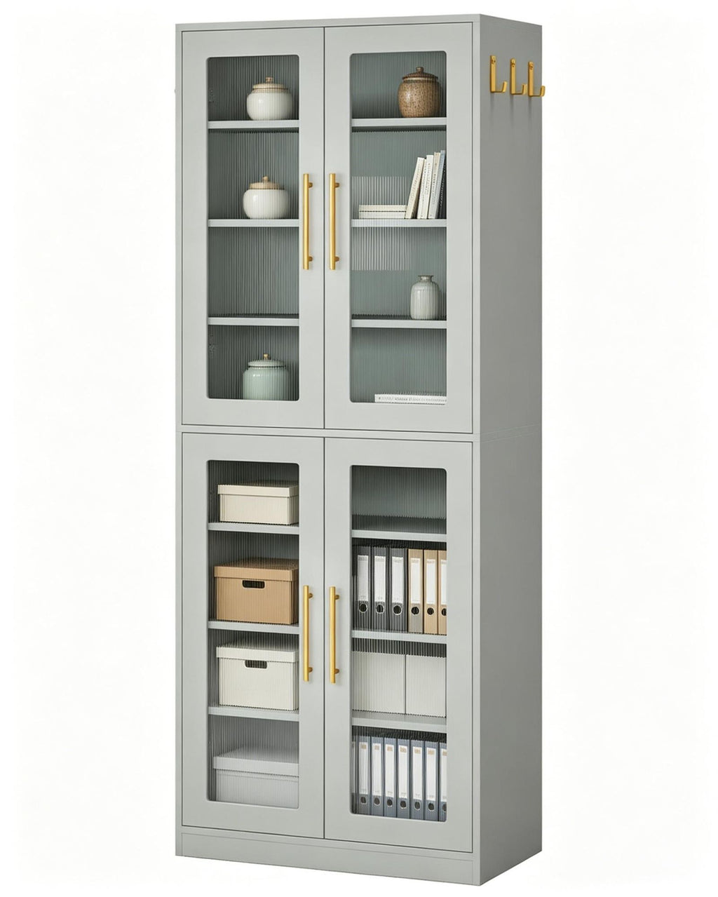8-Tier Shoe Cabinet with Acrylic Doors and LED Lights