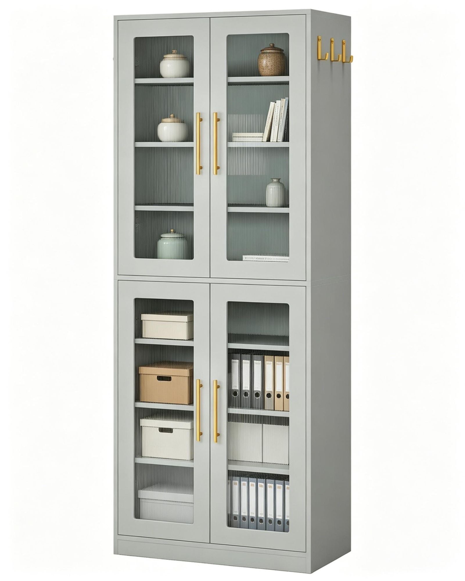 8-Tier Shoe Cabinet with Acrylic Doors and LED Lights