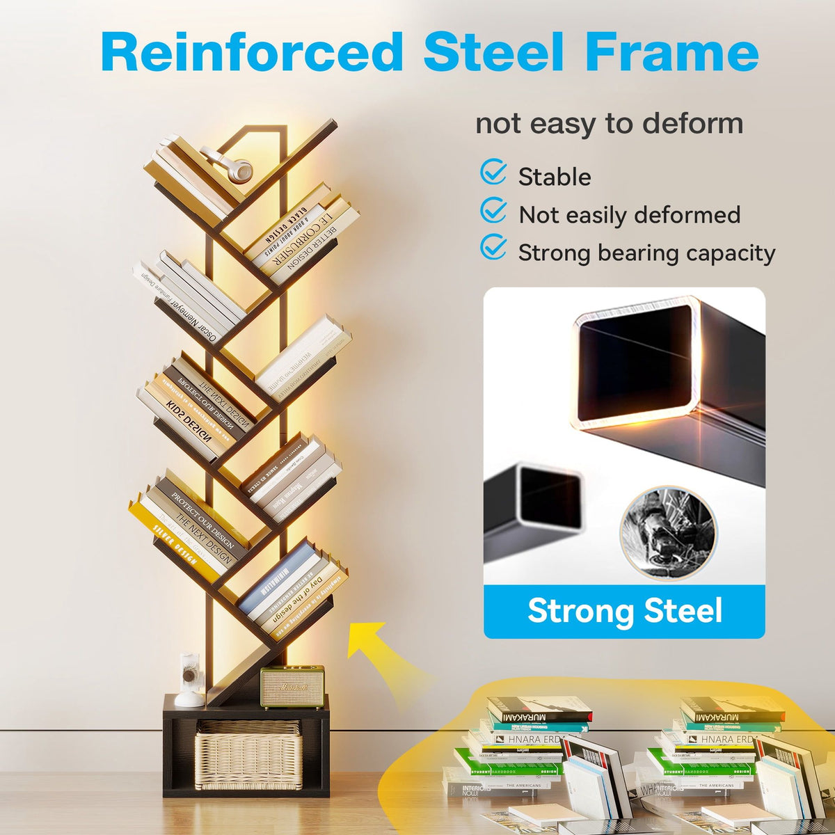 Tree Bookshelf with Smart RGB Lighting