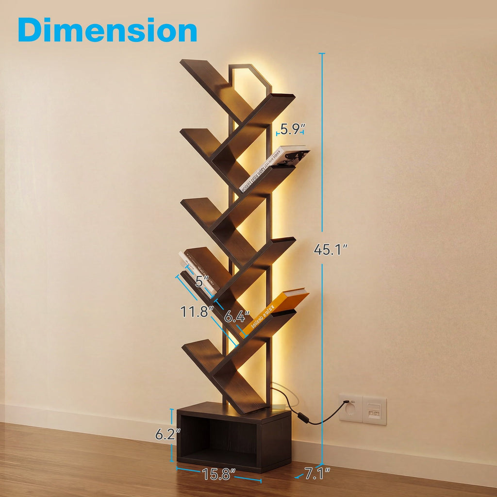 Tree Bookshelf with Smart RGB Lighting