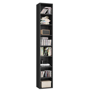 8-Tier Wood Bookcase with Adjustable Shelves – Space-Saving Design