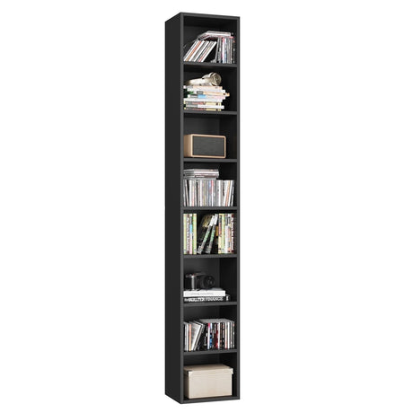 8-Tier Wood Bookcase with Adjustable Shelves – Space-Saving Design