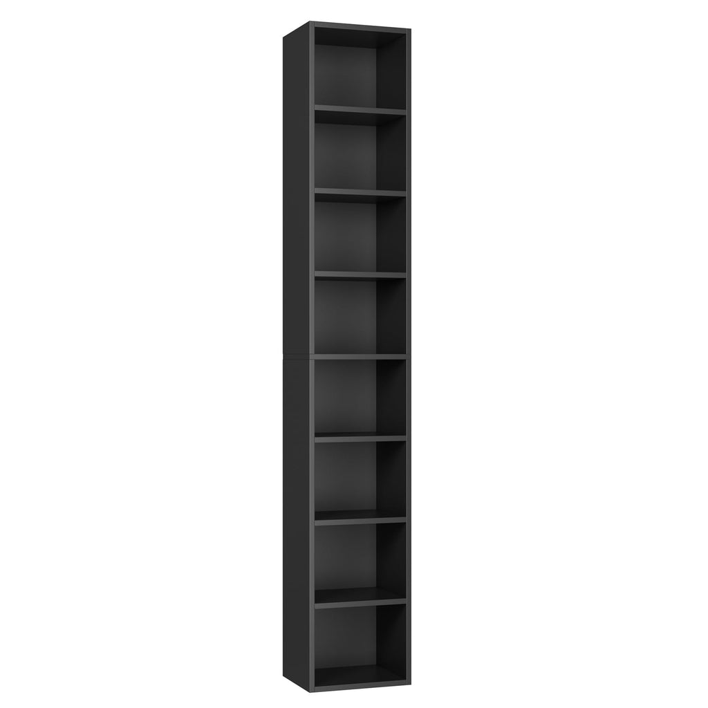 8-Tier Wood Bookcase with Adjustable Shelves – Space-Saving Design