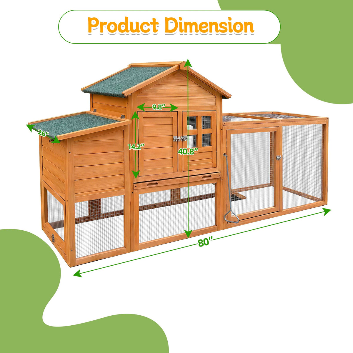 Outdoor Chicken Coop with Nest Box and Removable Tray