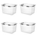 Clear Hinged-Lid Storage Bins with Secure Latches