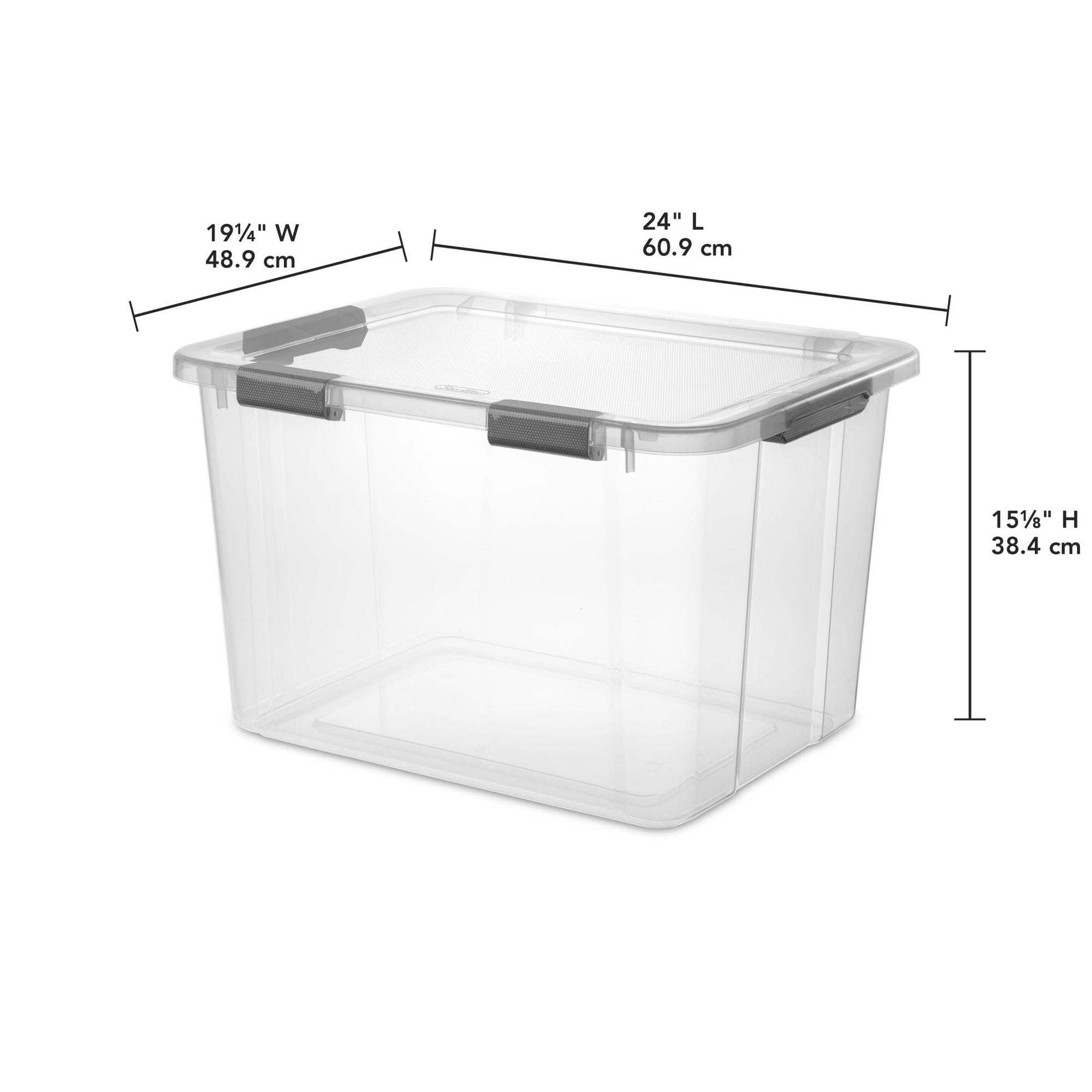 Clear Hinged-Lid Storage Bins with Secure Latches