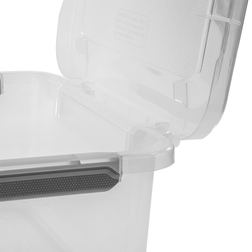 Clear Hinged-Lid Storage Bins with Secure Latches