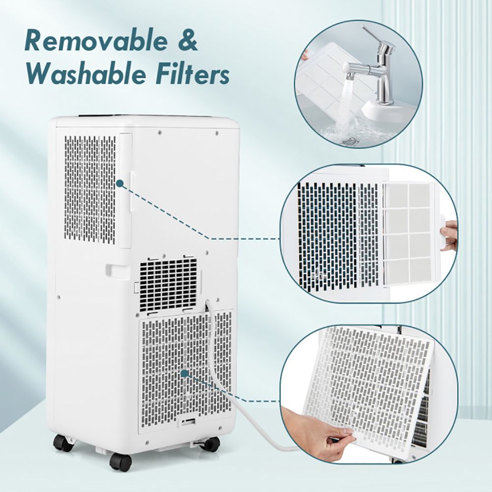8000 BTU Portable Air Conditioner with 3-in-1 Operation and Remote Control