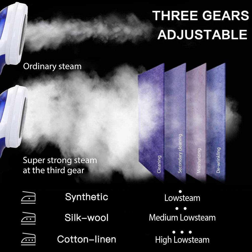 Adjustable Handheld Garment Steamer for Flat or Hanging Care