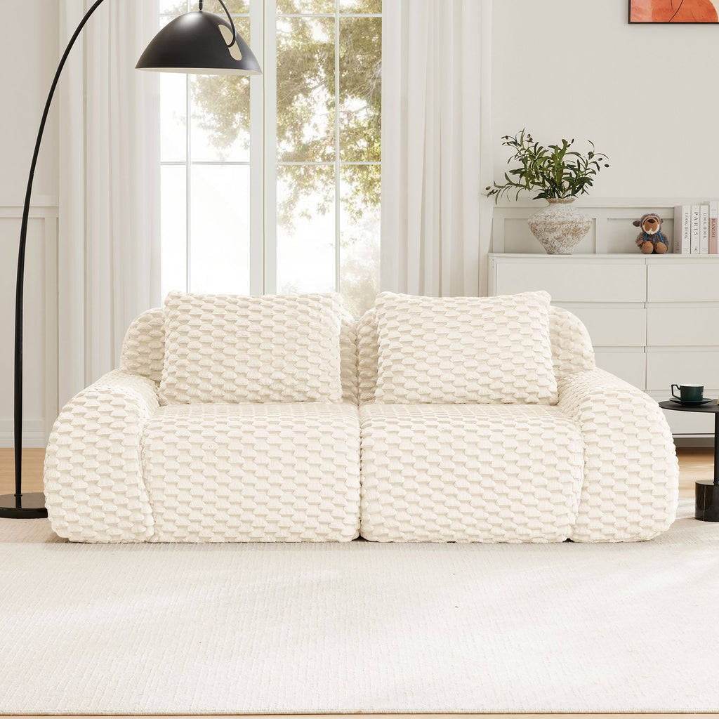 Cream Modular Sofa with Flexible, Assembly-Free Setup