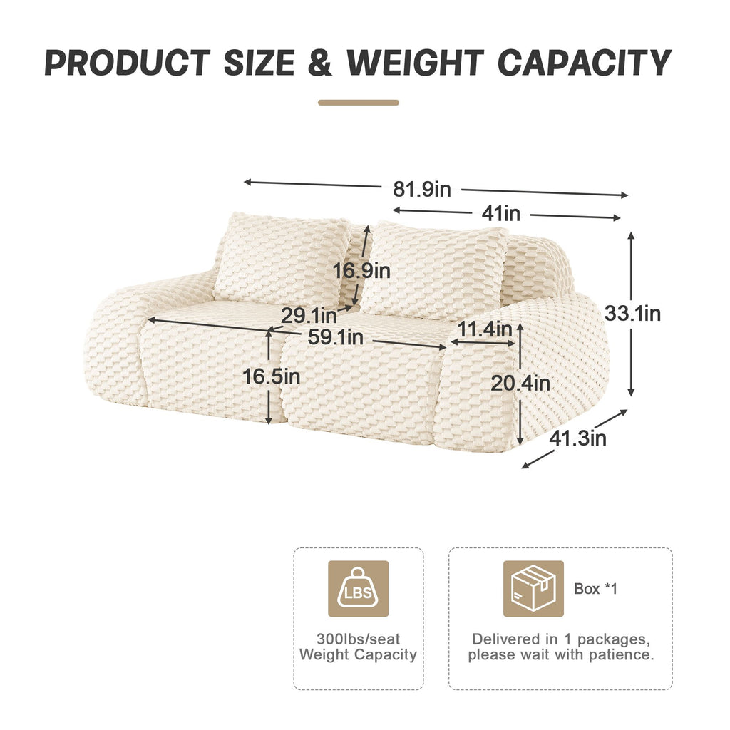 Cream Modular Sofa with Flexible, Assembly-Free Setup