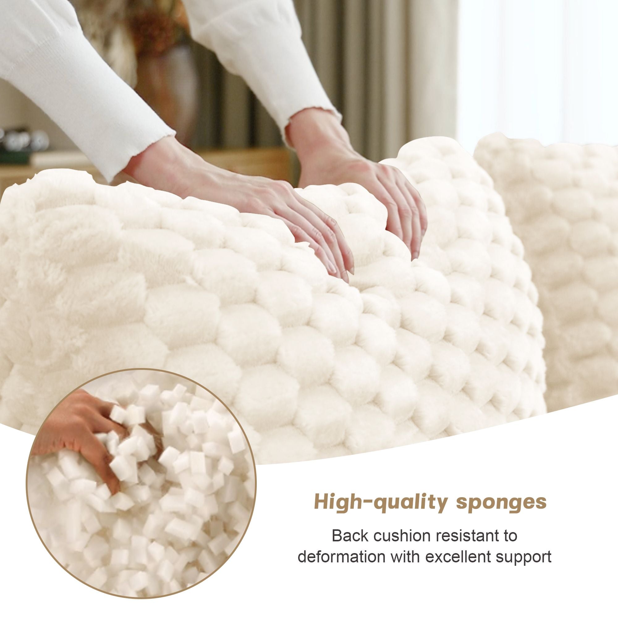 Cream Modular Sofa with Flexible, Assembly-Free Setup