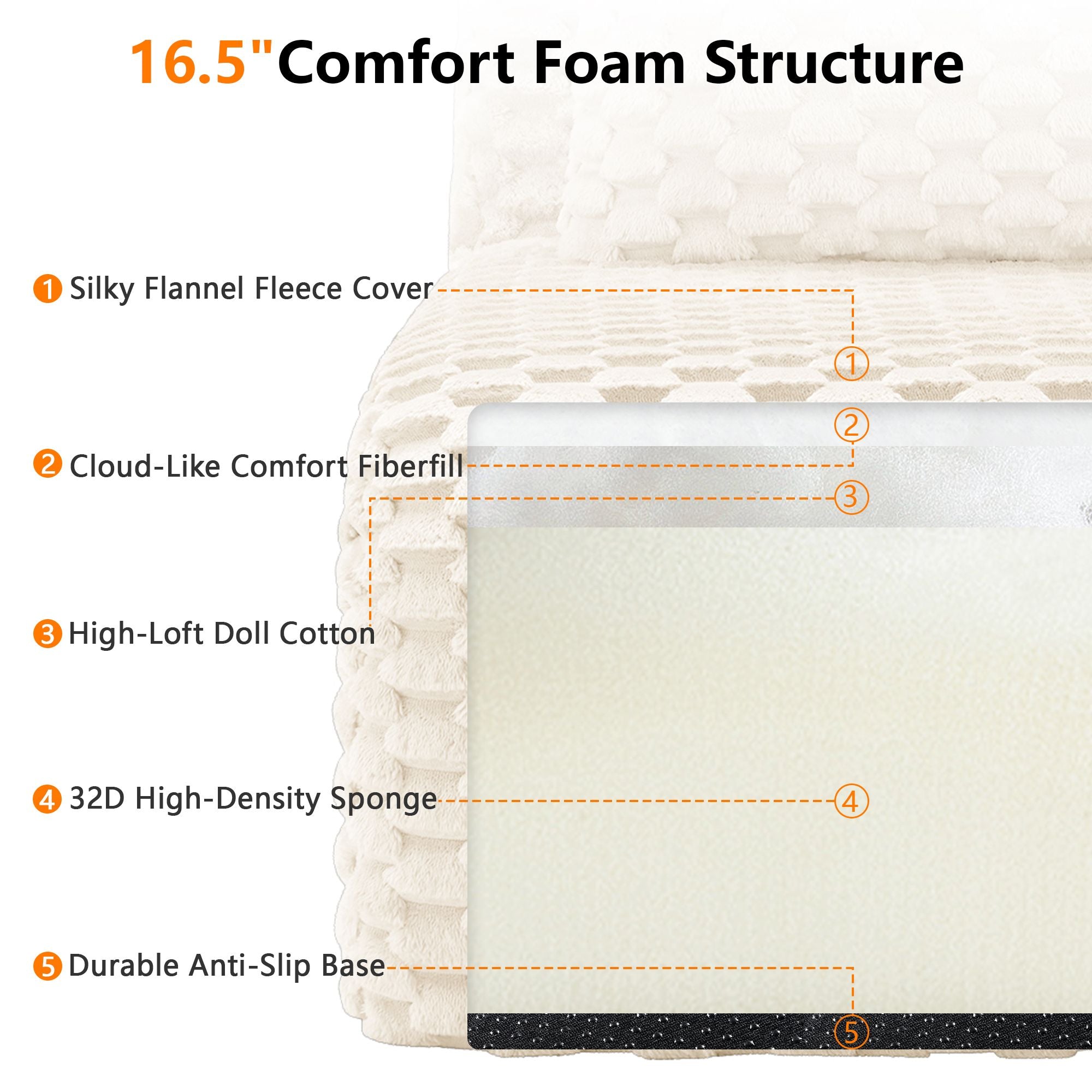 Cream Modular Sofa with Flexible, Assembly-Free Setup