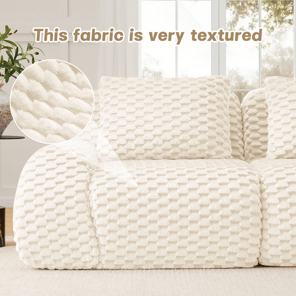 Cream Modular Sofa with Flexible, Assembly-Free Setup