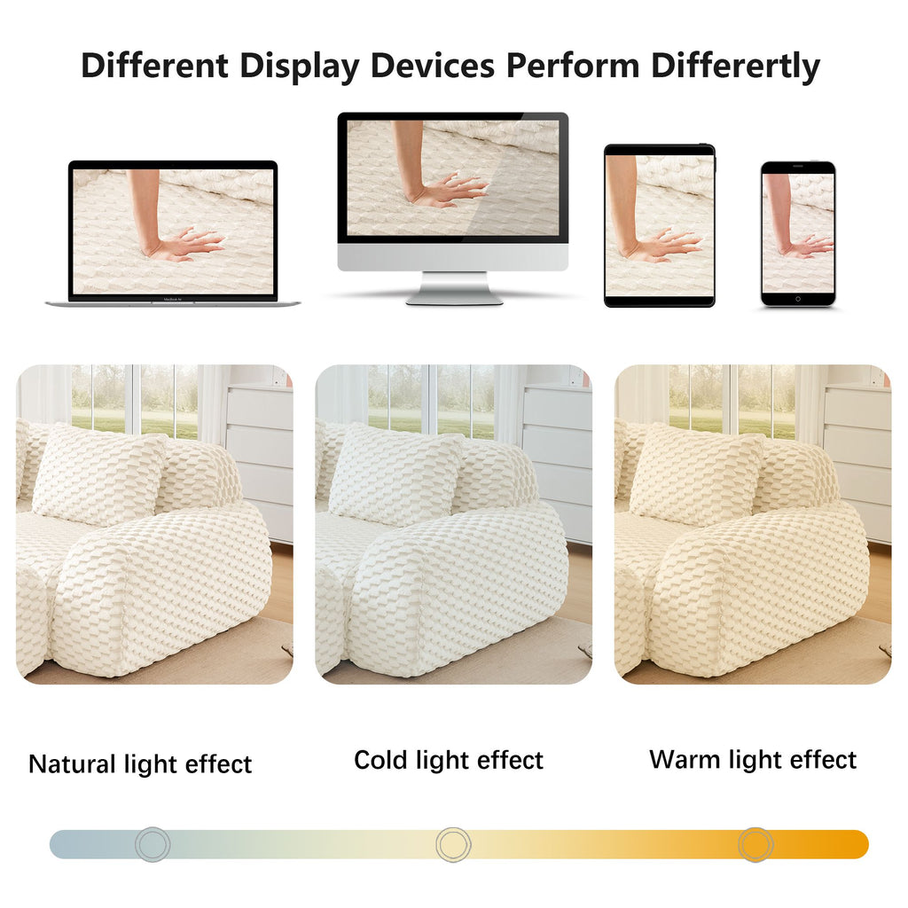 Cream Modular Sofa with Flexible, Assembly-Free Setup