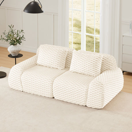 Cream Modular Sofa with Flexible, Assembly-Free Setup