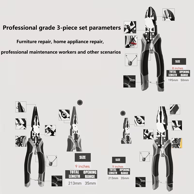 Five-in-One Multi-Tool Pliers for Detailed Work