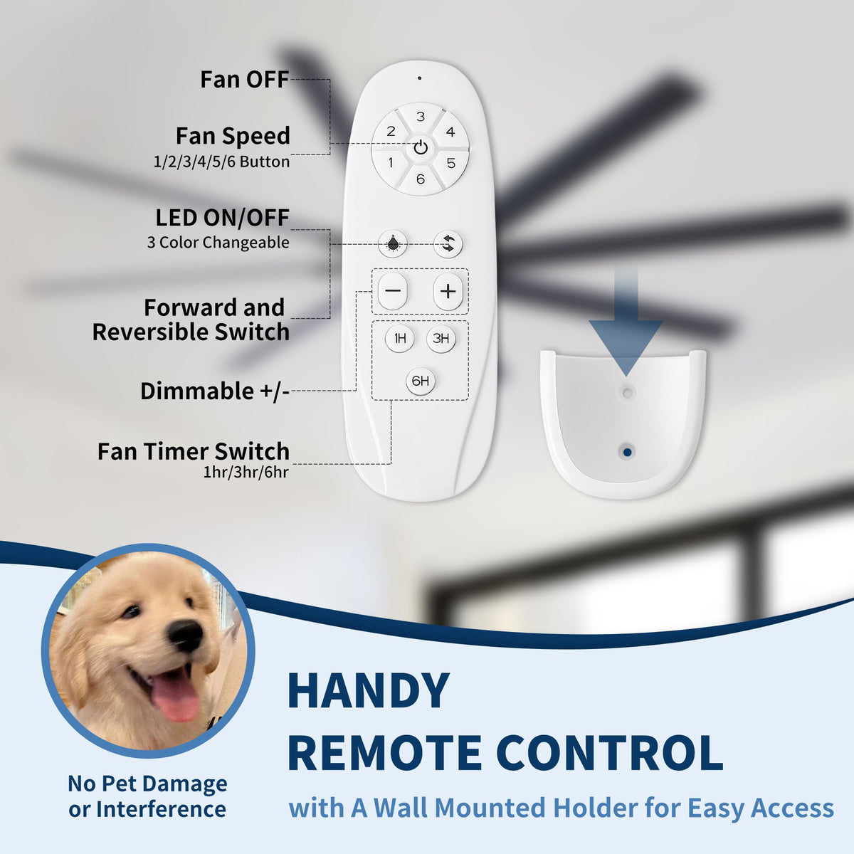 Farmhouse Smart Ceiling Fan with Integrated LED Light