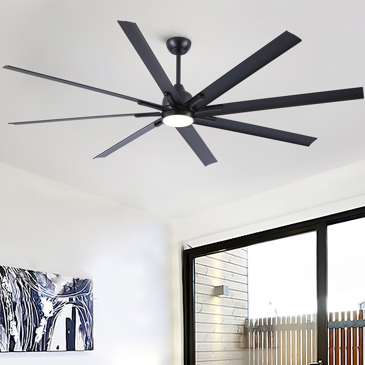 Farmhouse Smart Ceiling Fan with Integrated LED Light