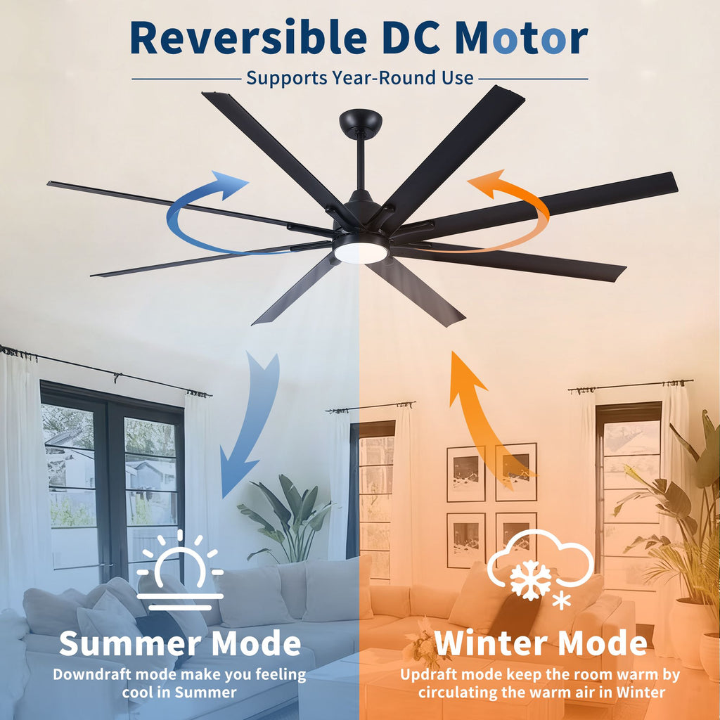 Farmhouse Smart Ceiling Fan with Integrated LED Light