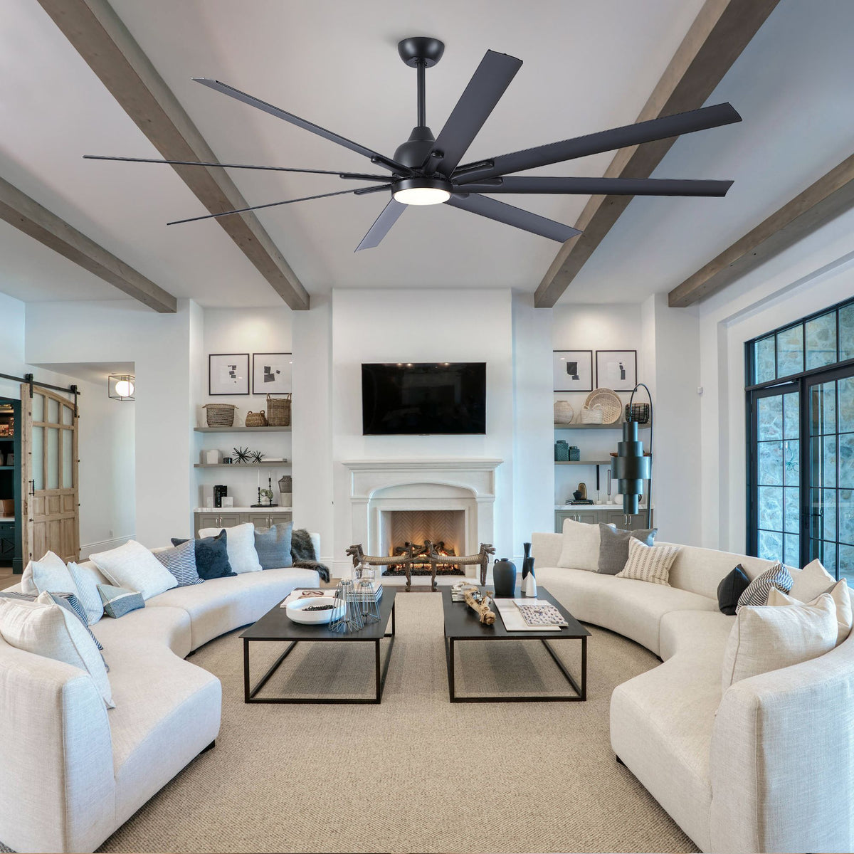 Farmhouse Smart Ceiling Fan with Integrated LED Light
