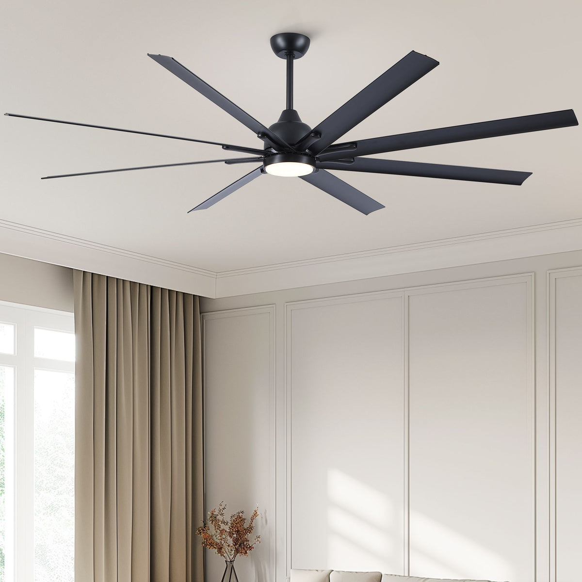 Farmhouse Smart Ceiling Fan with Integrated LED Light
