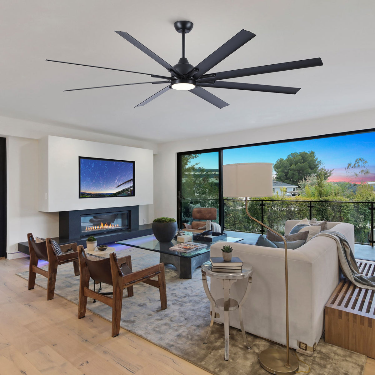 Farmhouse Smart Ceiling Fan with Integrated LED Light