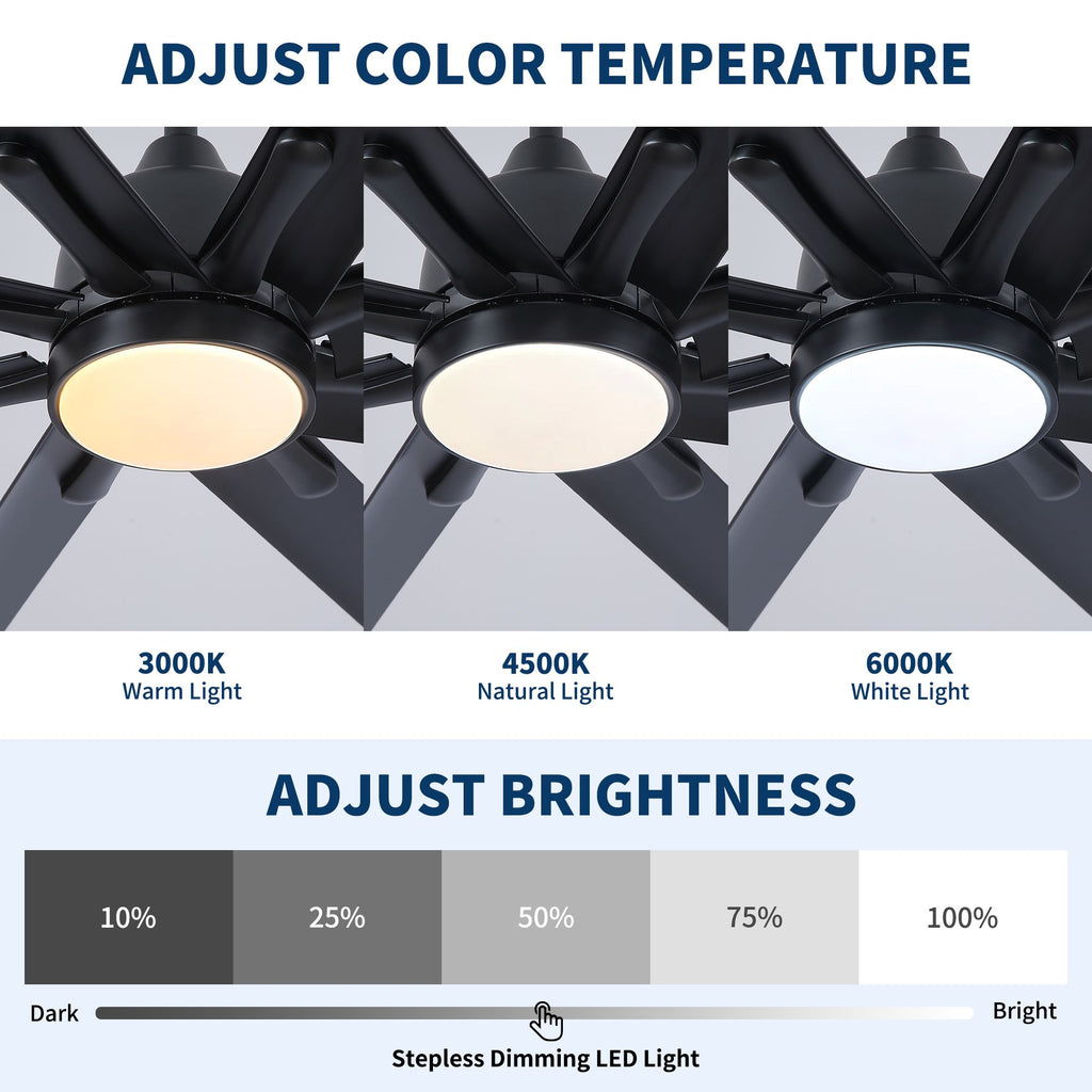 Farmhouse Smart Ceiling Fan with Integrated LED Light