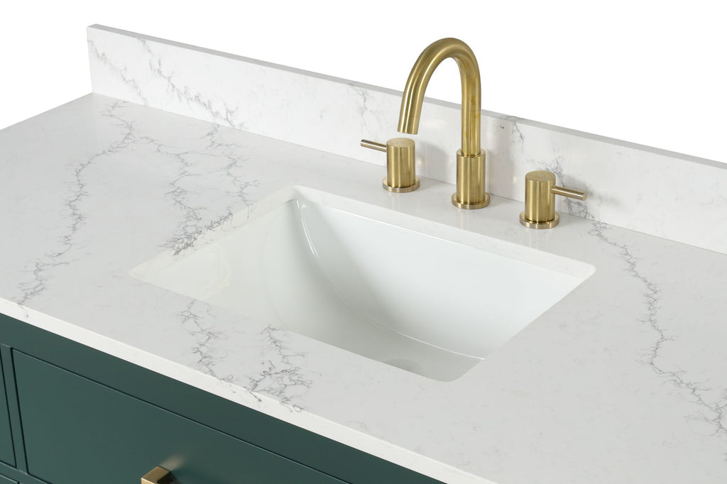Modern Glossy Double-Sink Bathroom Vanity with Outlet