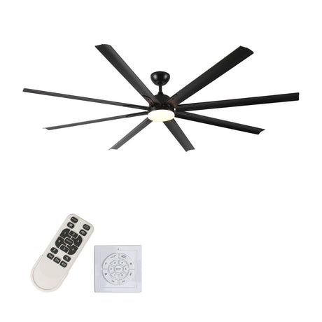 84- Large Black Ceiling Fan with Remote, Reversible DC Motor, and 3 Color Temperatures