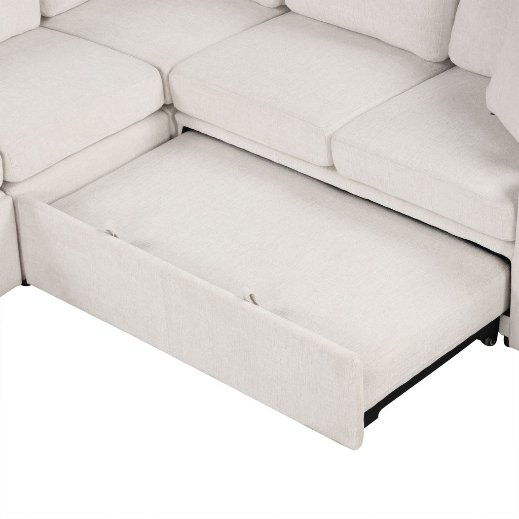 Convertible Modular Sectional With Pull-Out Bed