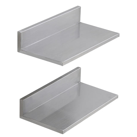 Wall-Mounted Commercial Kitchen Shelf with Backsplash