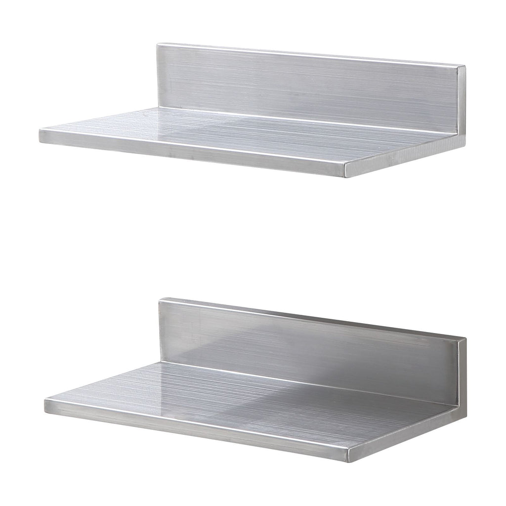 Wall-Mounted Commercial Kitchen Shelf with Backsplash