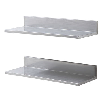 Wall-Mounted Kitchen Shelf with Backsplash